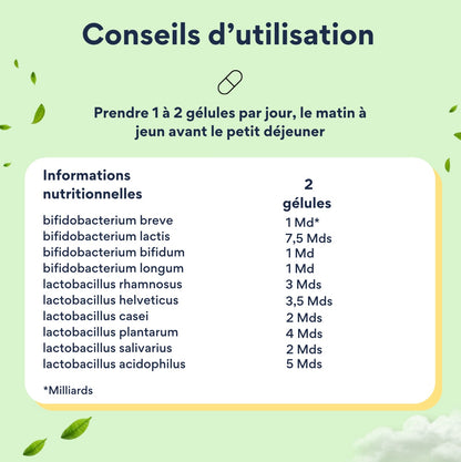 Probiotiques contre la mauvaise digestion et les ballonnements